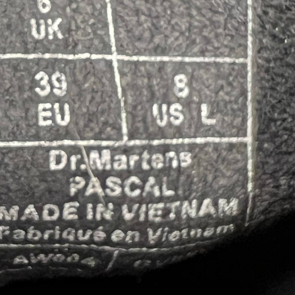 Dr. Martens Women's Pascal Black Leather Combat Boot Size US 8 - Picture 10 of 10